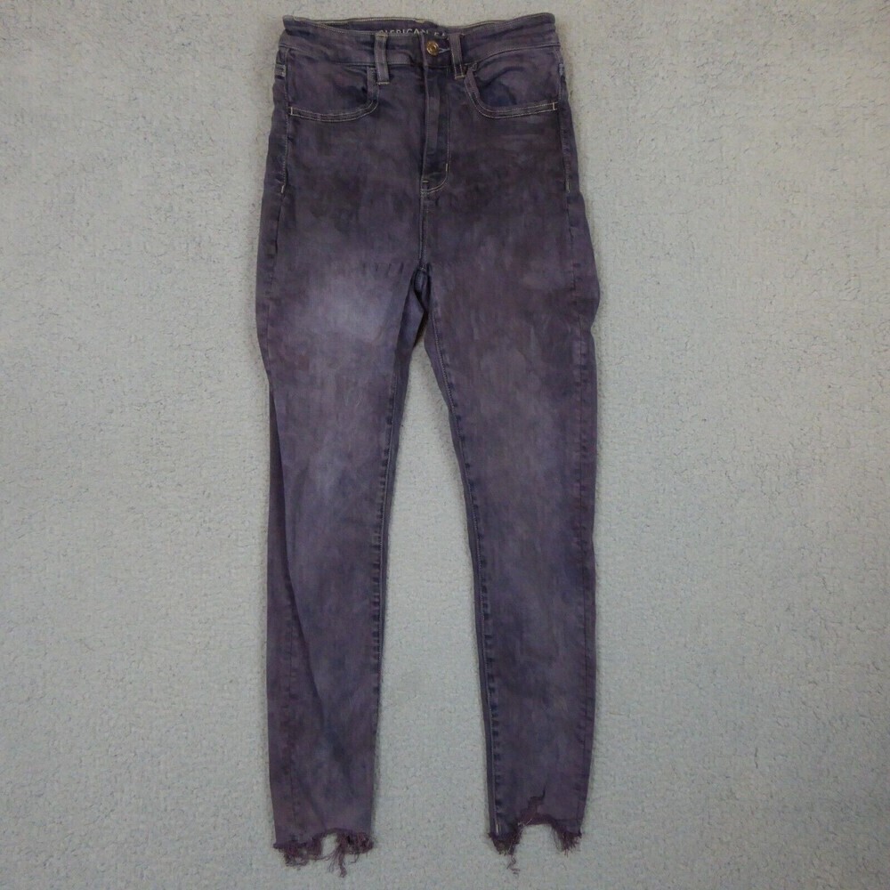 American Eagle Highest-Rise Jegging Crop Womens Size 2 Jeans Dark Wash Purple